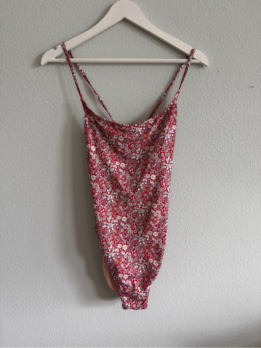 J. Crew Liberty London Red Floral Strap One Piece Bathing Suit Size 10